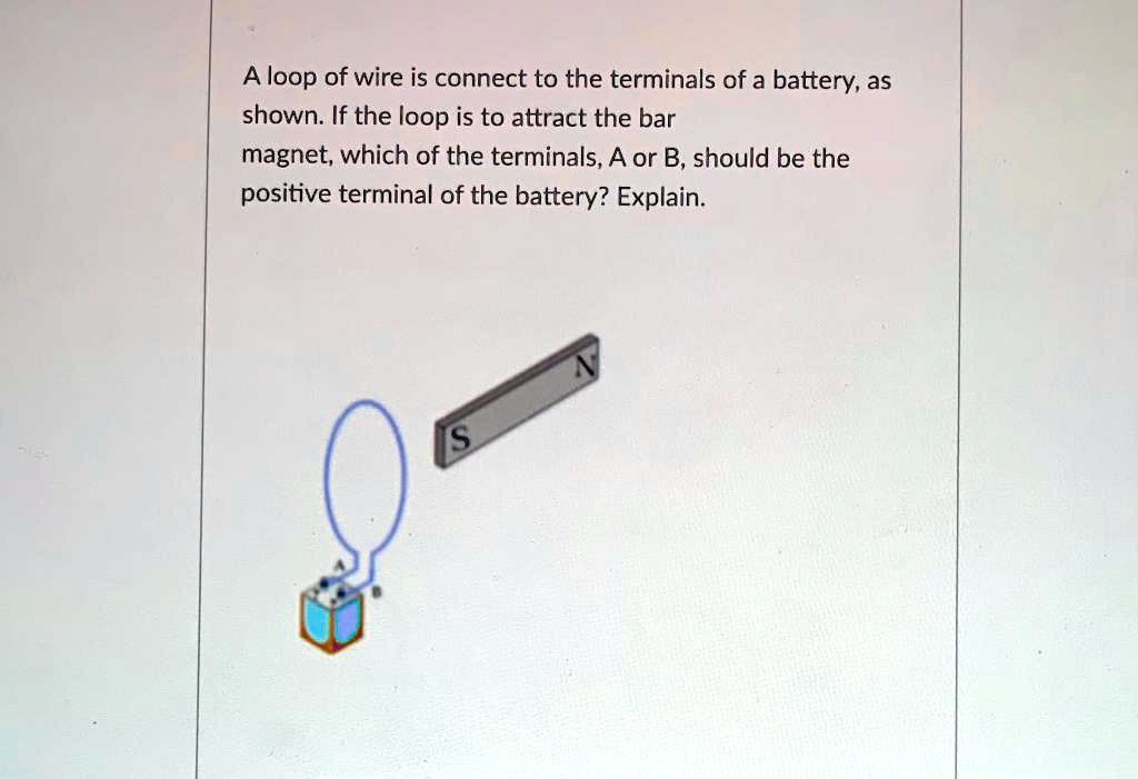 SOLVEDloop of wire is connect to the terminals of a battery, as shown