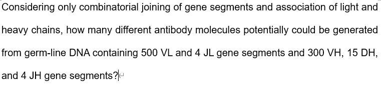 Considering only combinatorial joining of gene segments and association ...