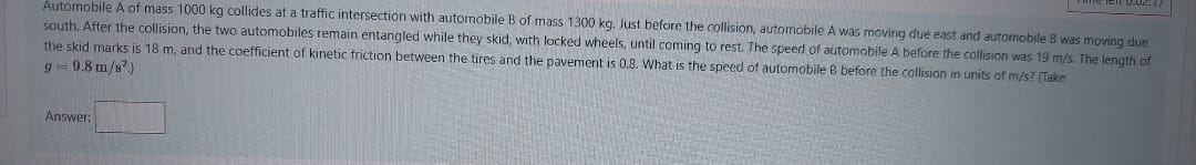 g = 9.8 m/s^2