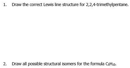 2 3 4 trimethylpentane lewis structure