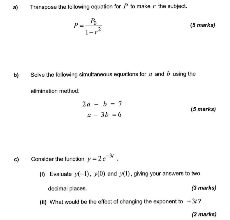 SOLVED: Transpose the following equation for P to make r the subject a ...