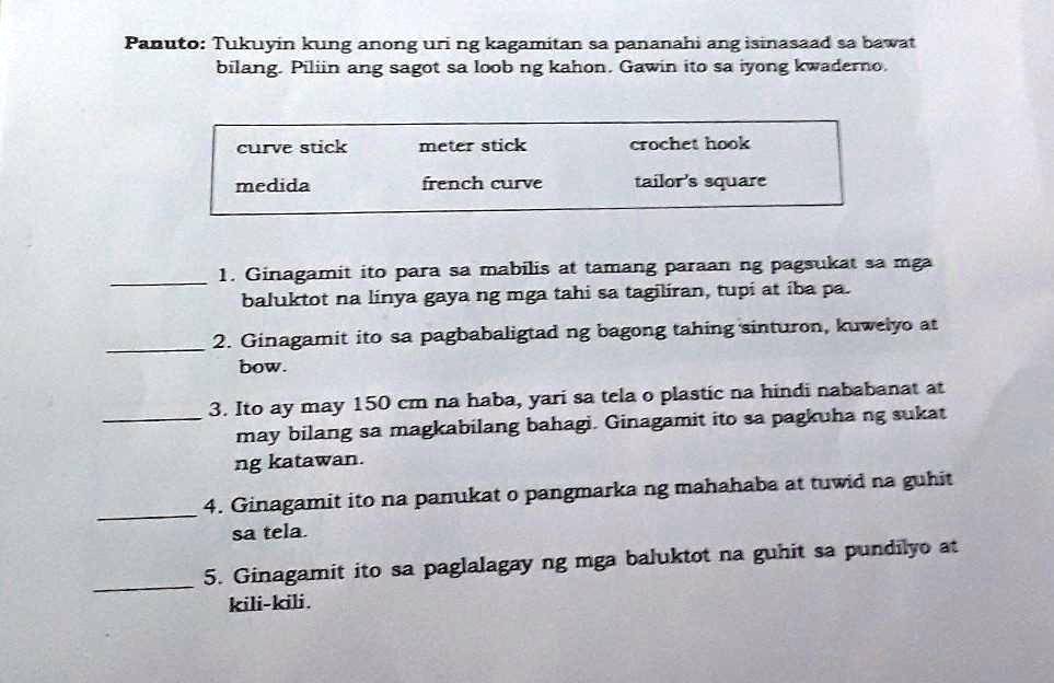 Solved Help Help Help Help Help Help Help Help Help Panuto Tukuyin Kung Anong Uri 1g Kagamitan