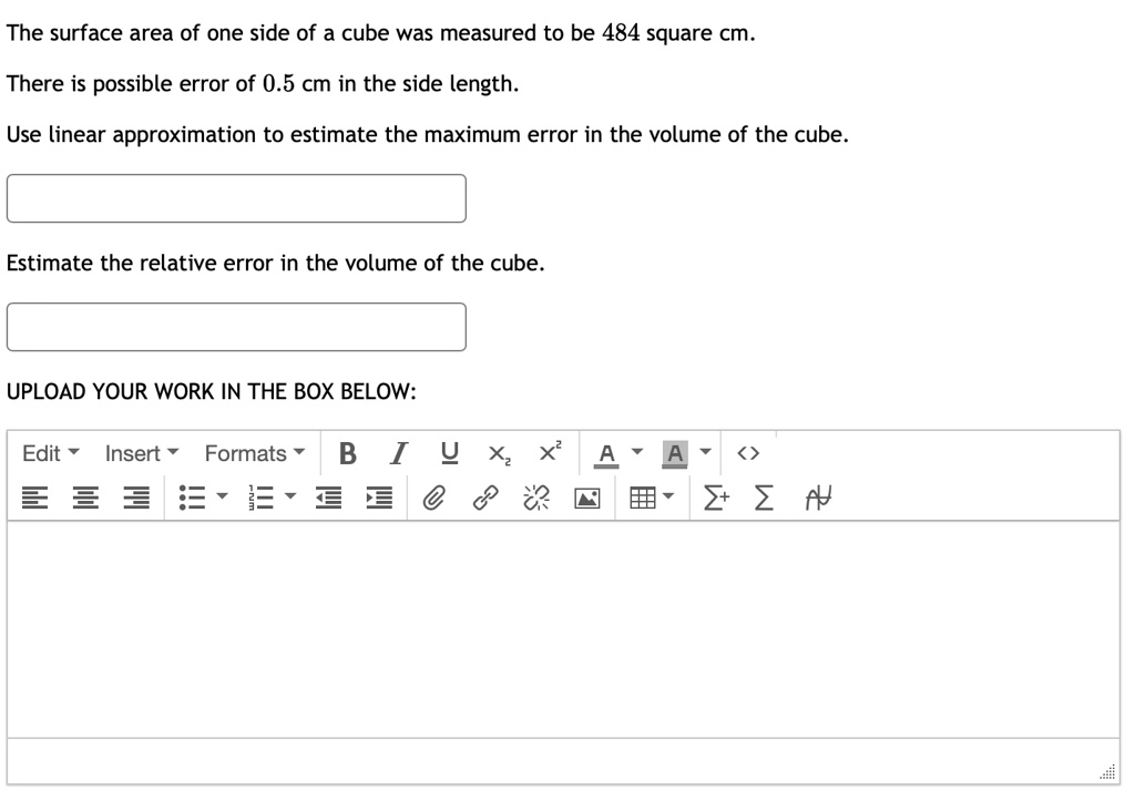 solved-the-surface-area-of-one-side-of-a-cube-was-measured-to-be-484