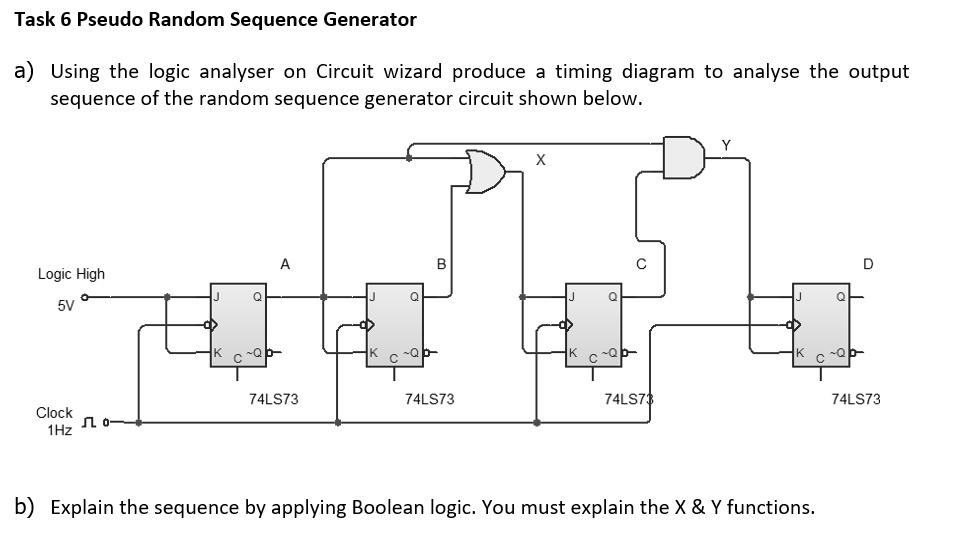 Task 6 Pseudo Random Sequence Generator a) Using the logic analyser on ...