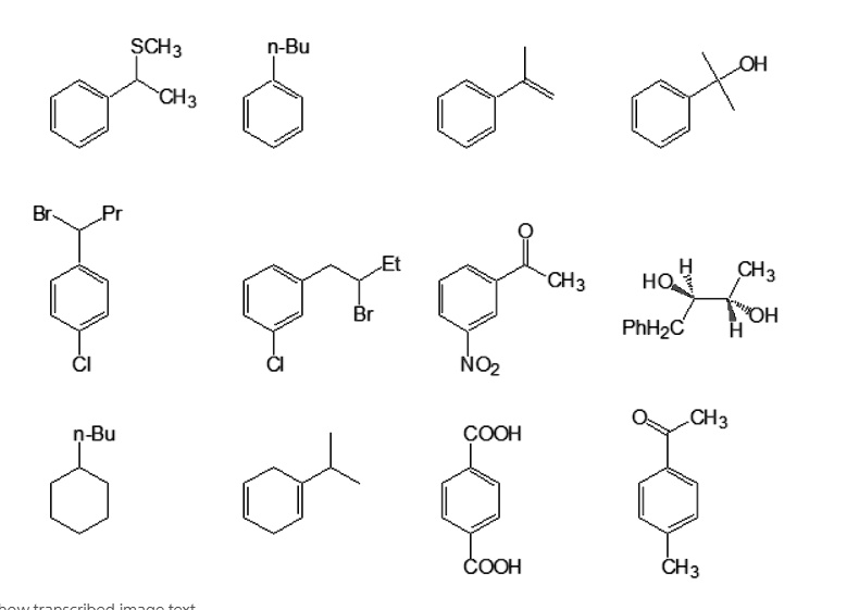 SOLVED: n-Bu CH3 HO H CH3 OH PhHzC Br NO2 CH3 n-Bu COOH COOH CH3 SCH3 CH3