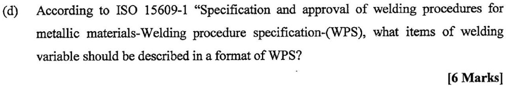 SOLVED: According To ISO 15609-1, Specification And Approval Of Welding ...