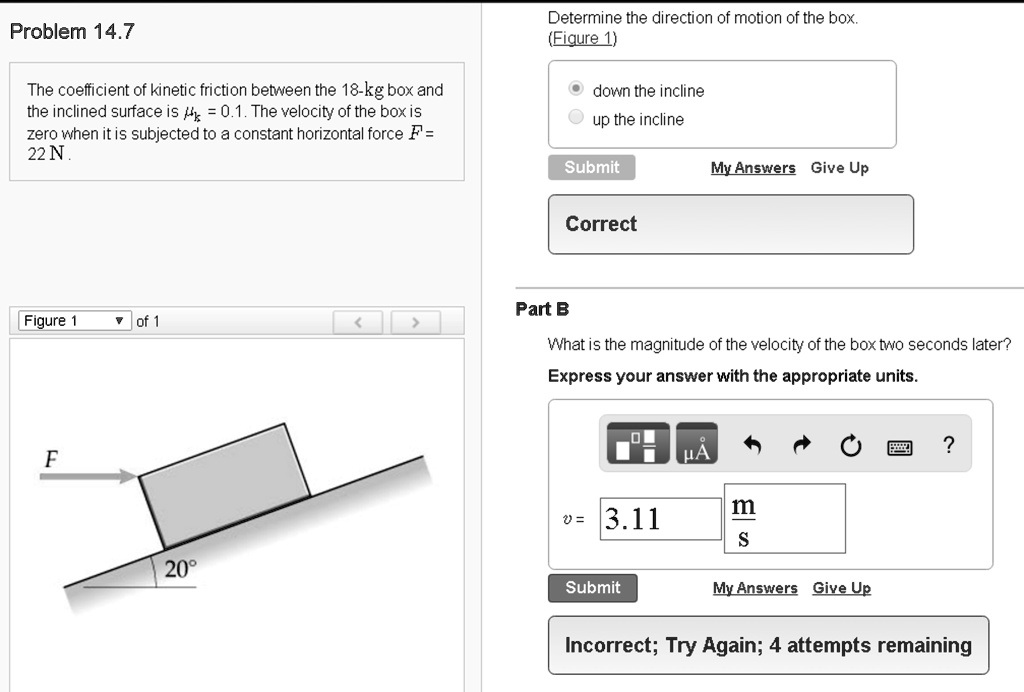 Problem 14.7 The coefficient of kinetic friction between the 18-kg box ...
