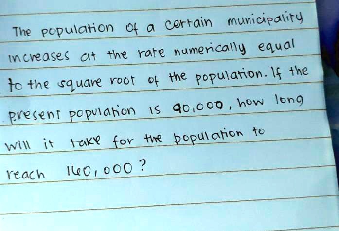 Certain Municipality The Population Of A Rate Numerically Equal 