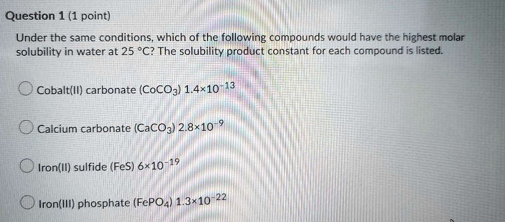 Question 1 1 Point Under The Same Conditions Which Of The Following Question 1 1 Point Under The Same Conditions Which Of The Following