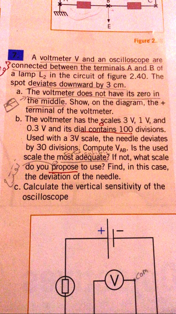 Figure 2 , voltmeter V and an oscilloscope are 'connected between the