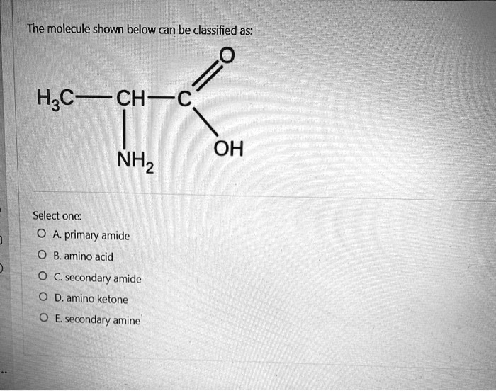 SOLVED The molecule shown below can be classified as HyCCH OH Select