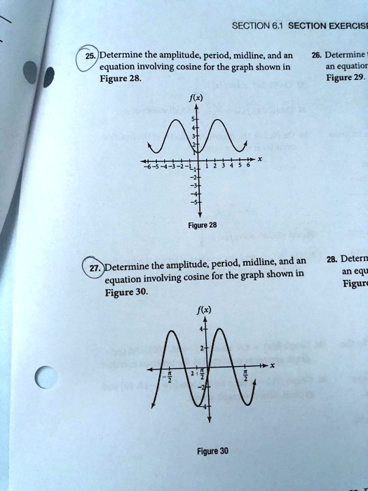 SOLVED: SECTION 6.1 SECTION EXERCISE Determine the amplitude; period ...