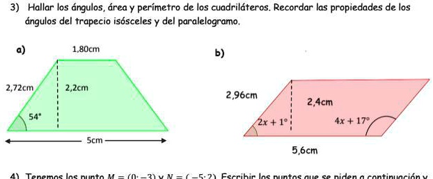 SOLVED: Ayudaaa perímetro y areaaaa Hallar los ángulos , área perímetro ...