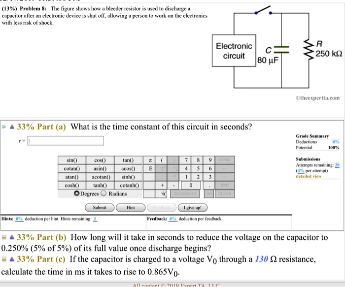 SOLVED (13") Problem The figure shows how bleeder resistor is used to