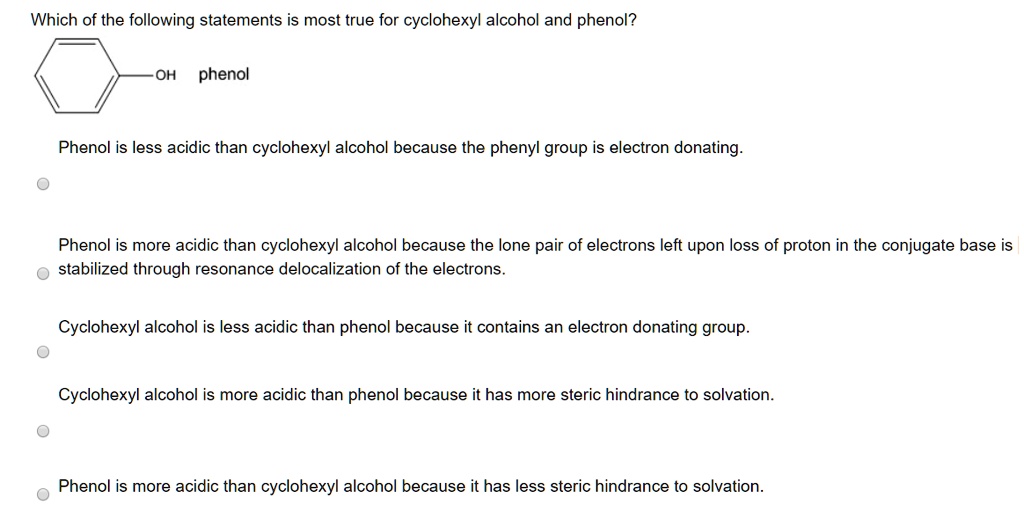 SOLVED Which Of The Following Statements Is Most True For Cyclohexyl