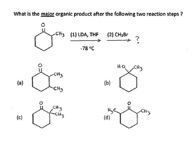 Solved What Is The Major Organic Product After The Following Two