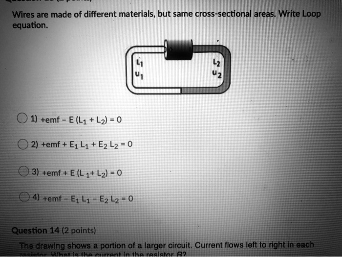 SOLVED: Wires are made of different materials, but same cross-sectional ...