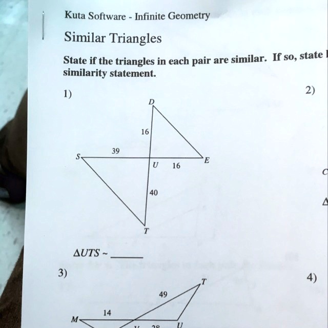 SOLVED: If Each Pair Is Similar. Kuta Software Infinite Geometry ...