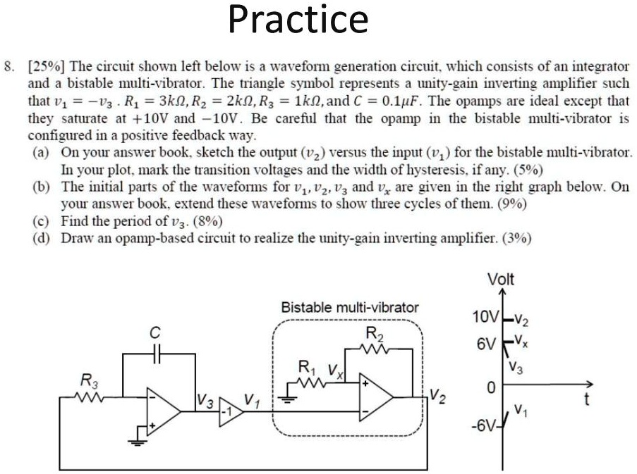 SOLVED: 8. [25%] The circuit shown on the left below is a waveform