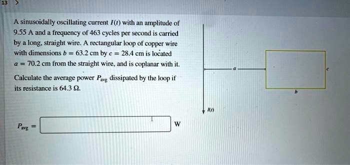 SOLVED: A sinusoidally oscillating current I(t) with an amplitude of 9. ...
