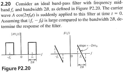 SOLVED: 2.20 Consider an ideal band-pass filter with a frequency mid ...