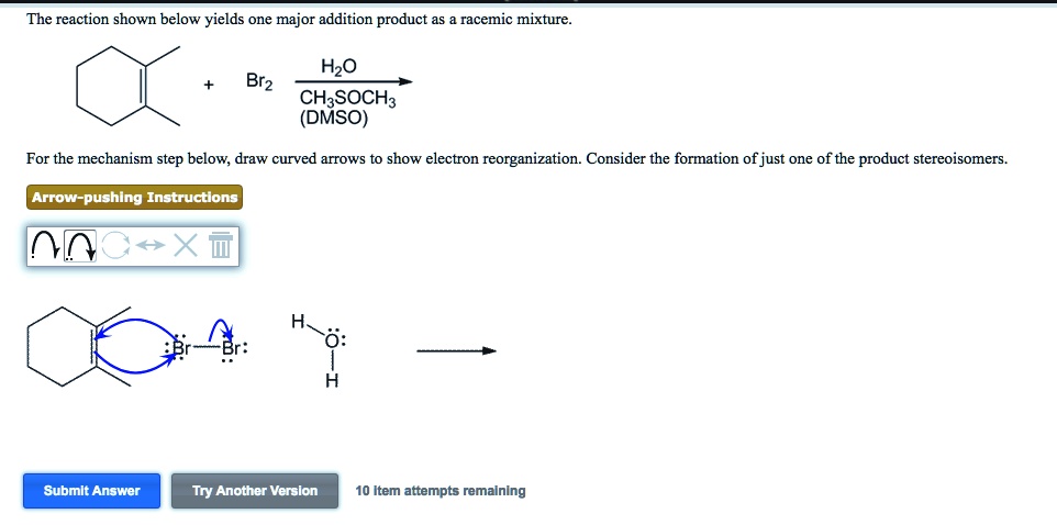 SOLVED: The Reaction Shown Below Yields One Major Addition Product As ...