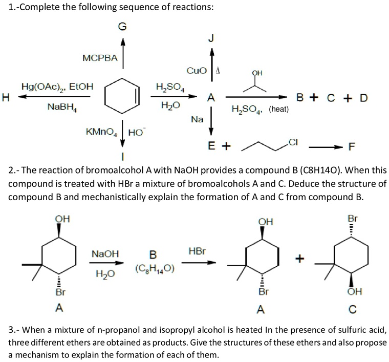 Complete The Following Sequence Of Reactions: MCPBA CuO Hg(OAc)2. EtOH ...