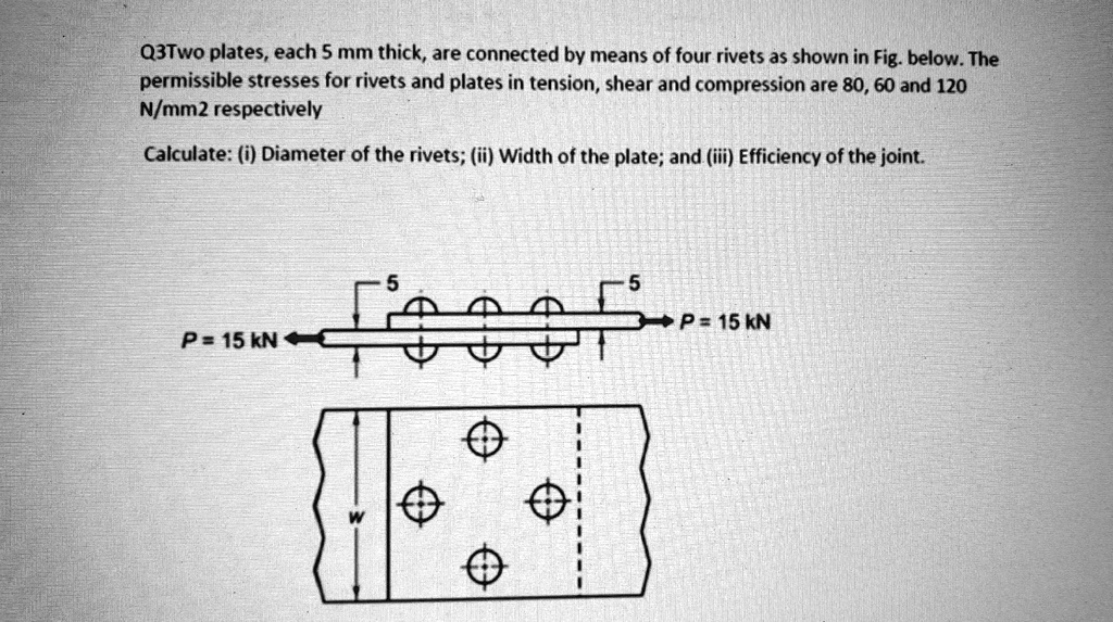 SOLVED Q3 Two plates, each 5 mm thick, are connected by means of four