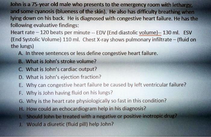 john is a 75 vear old male who presents to the emergency room with ...