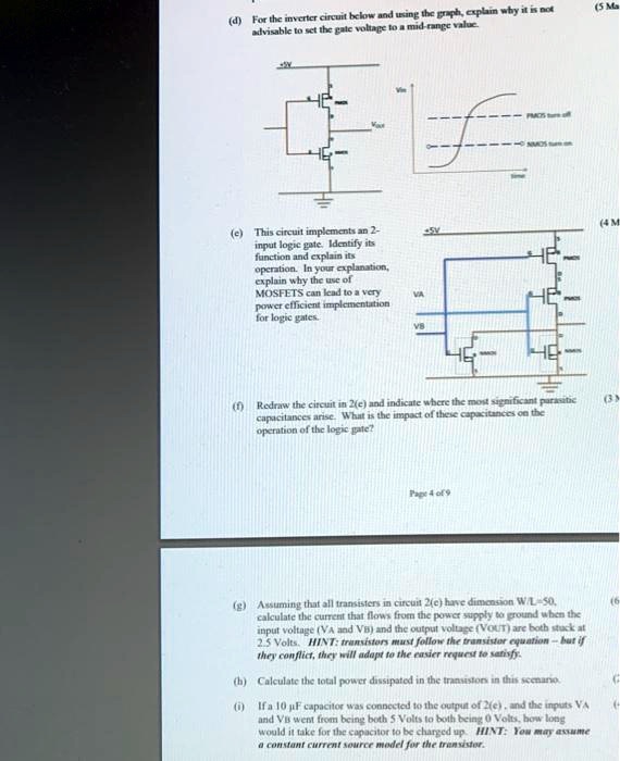 SOLVED: (5Ma dFor the inverter circuit below and using the graphxplain ...