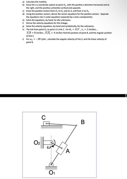 SOLVED: Texts: a) Calculate the mobility. b) Draw the x-y coordinate ...
