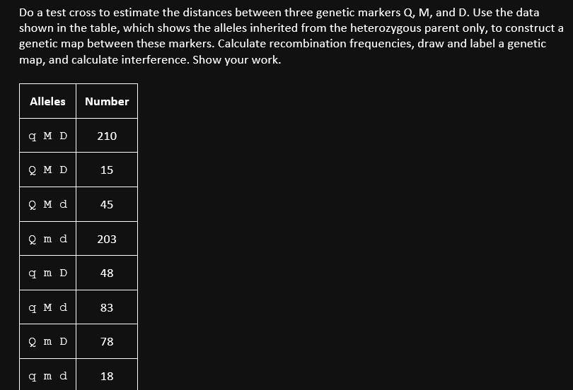 solved-do-a-test-cross-to-estimate-the-distances-between-three-genetic