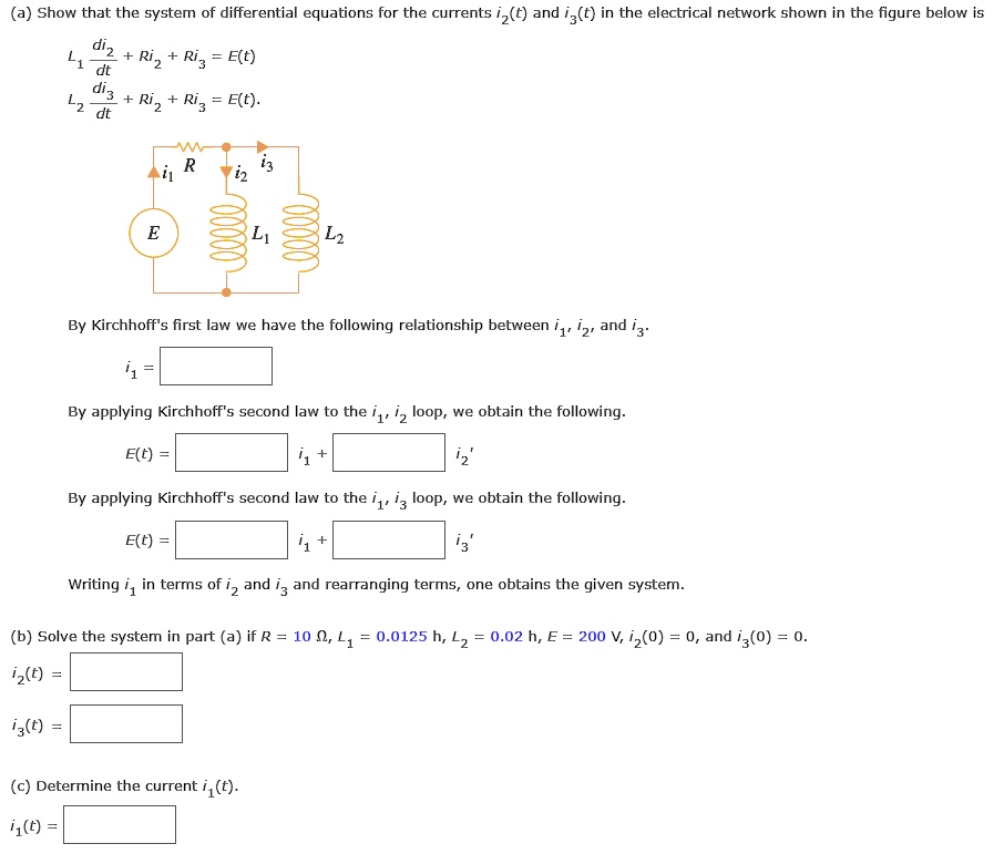 SOLVED Show that the system of differential equations for the currents