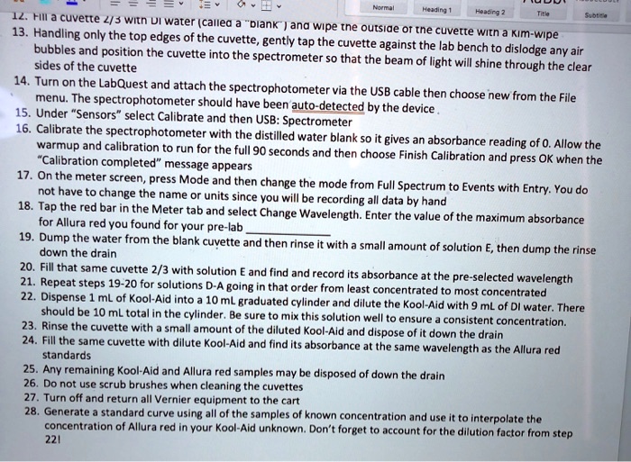 SOLVED Fadera7 12. FIII a cuvette 2/3 WItn UI water (callea Diank