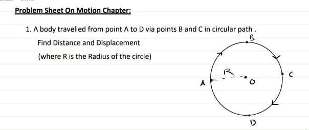 SOLVED: A body traveled from point A to D via points B and C in a ...