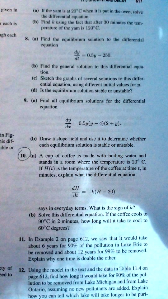 419 given in a if the yam is at 20c when it is put in the ovensolve the differential equation b find k using the fact that after 30 minutes the tem perature of the yam is 120c reach is igh e 90628
