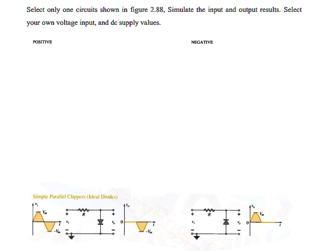 SOLVED: Select only one circuits shown in figure 2.88, Simulate the ...