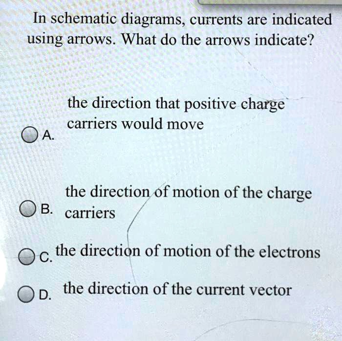 In schematic diagrams, currents are indicated using arrows. What do the ...