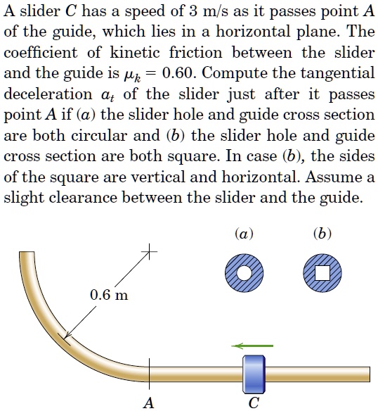 Speed Slide Angles A slider C has a speed of 3 m/s as it passes point A of the guide ...