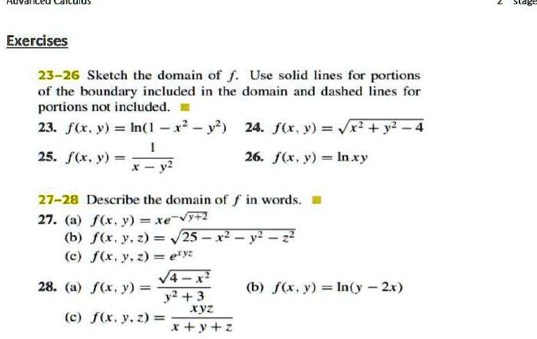 SOLVED: 23-26 Sketch the domain of f: Use solid lines for portions of ...