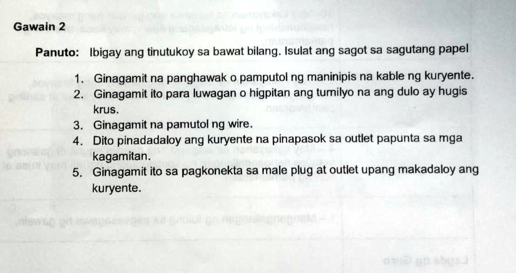 SOLVED: Gawain 2Panuto: Ibigay Ang Tinutukoy Sa Bawat Bilang. Isulat ...