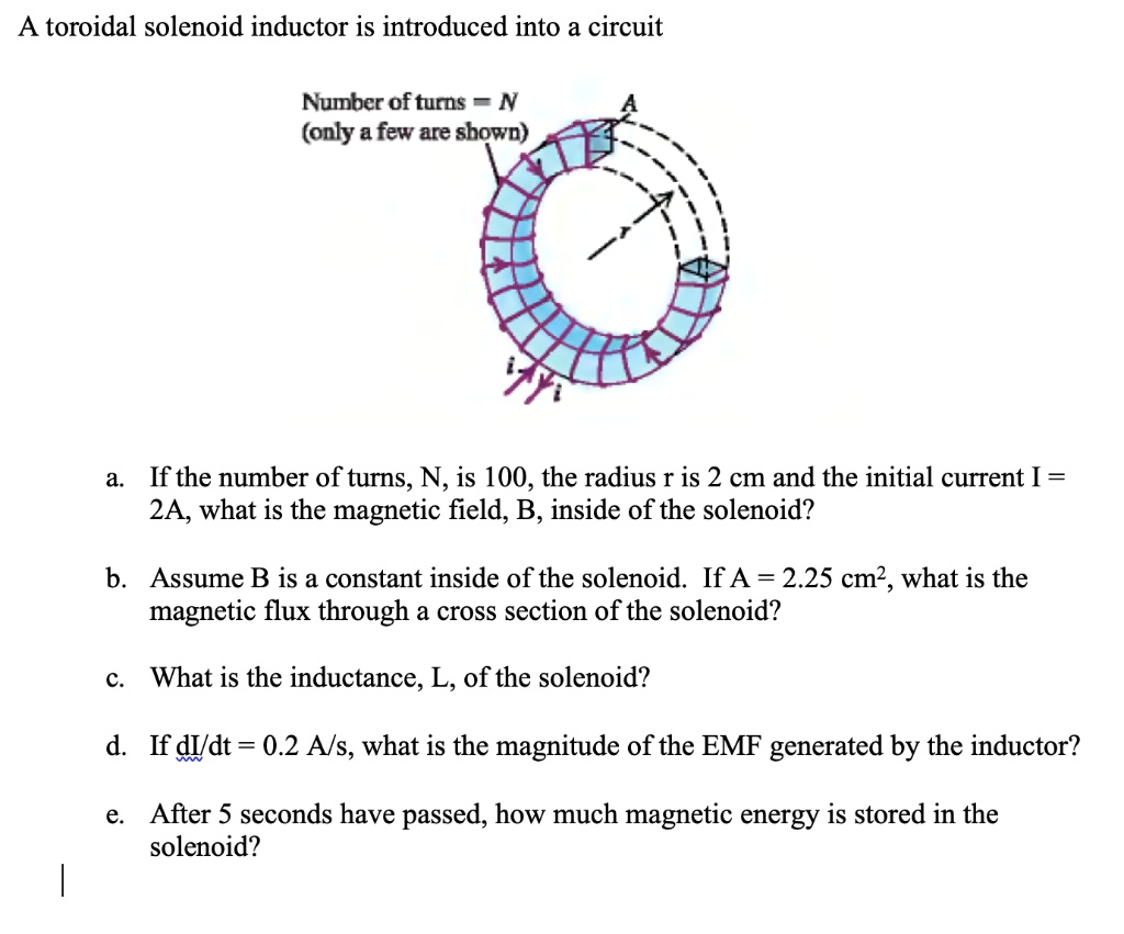 SOLVED A toroidal solenoid inductor is introduced into the circuit