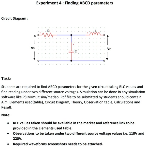 abcd parameters experiment