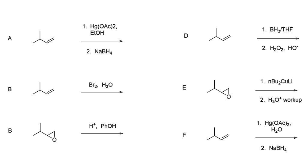 2-methylbut-2-enylcyclopropane reaction with hg 2025 oac 2 h20 nabh4