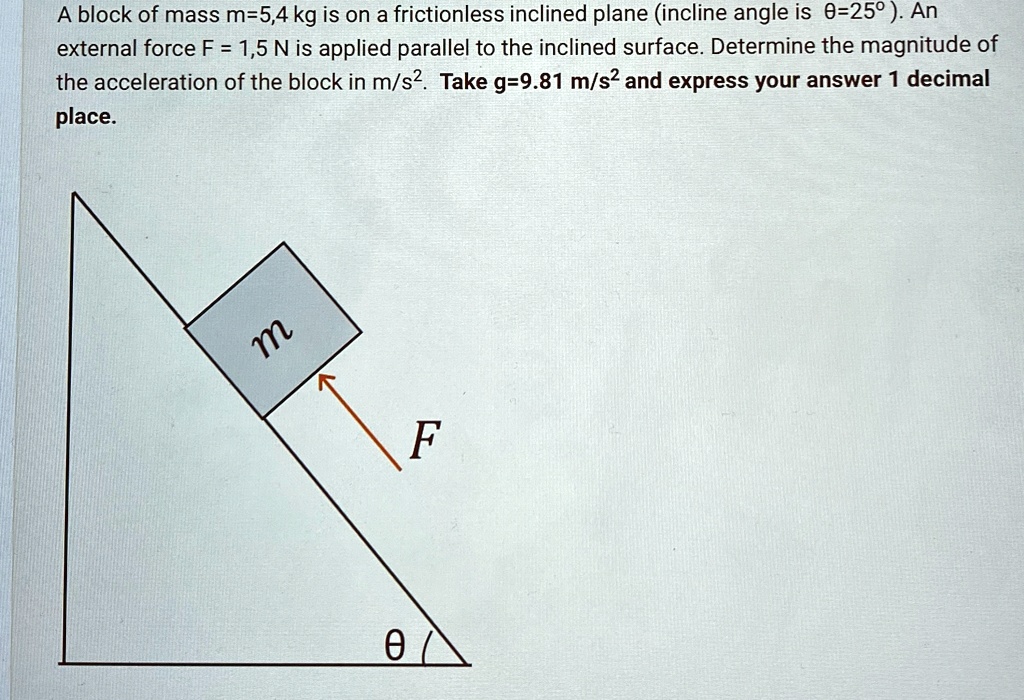 [GET ANSWER] a block of mass m54 kg is on a frictionless inclined plane ...