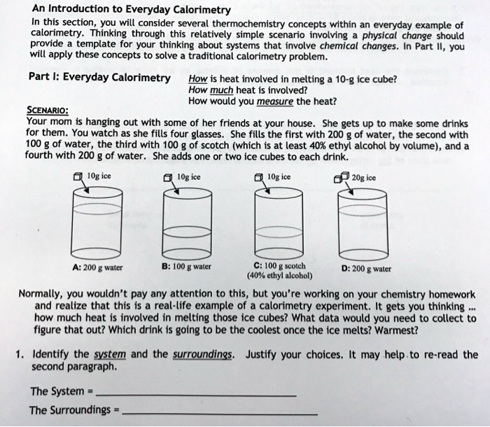 SOLVED An Introduction to Everyday Calorimetry In this section; you