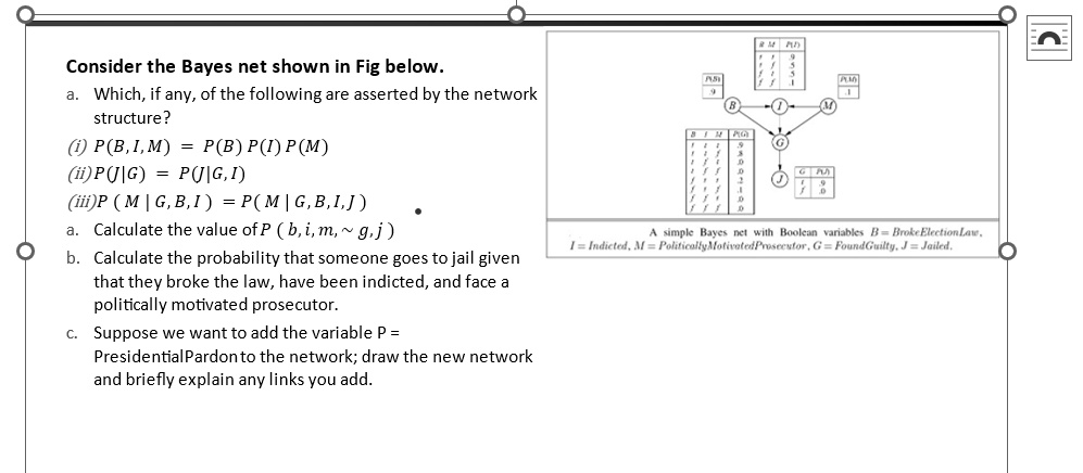 SOLVED: Consider The Bayes Net Shown In The Figure Below: A. Which, If ...