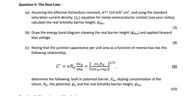 SOLVED: Question 4: The Real Case - (a) Assuming the effective ...