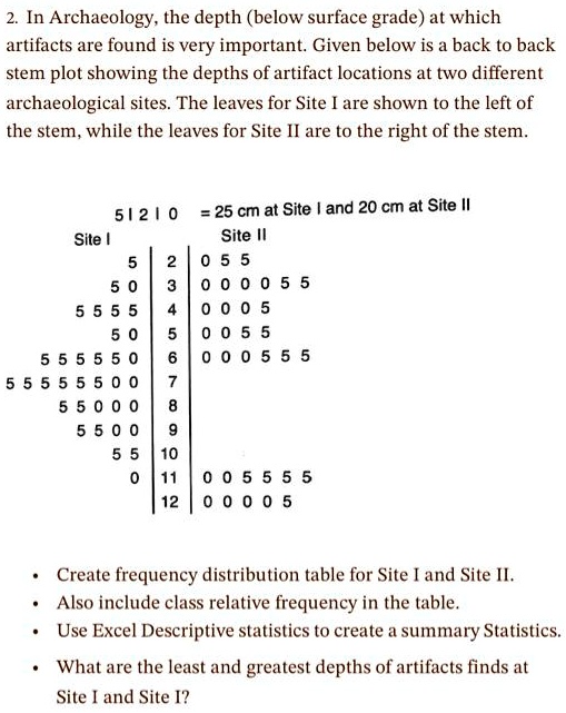 SOLVED: In Archaeology, the depth (below surface grade at which ...