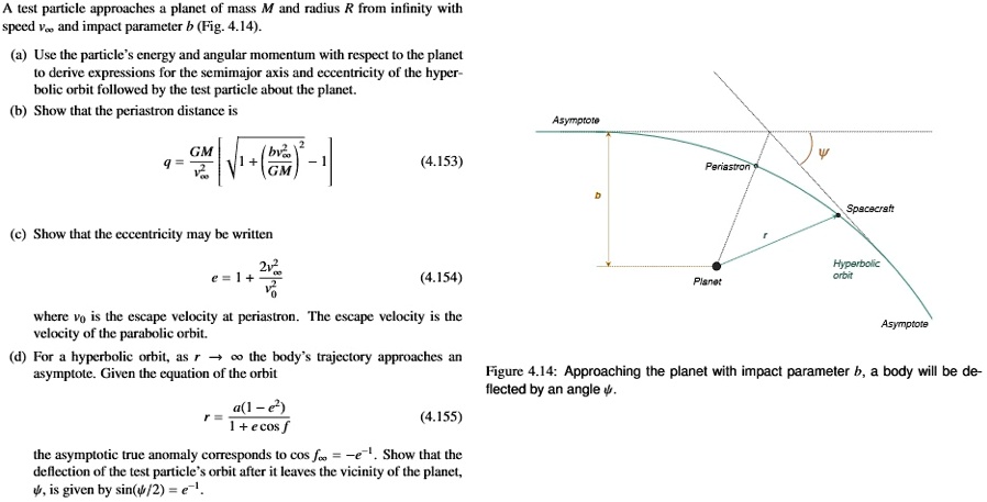 SOLVED: A test particle approaches a planet of mass M and radius R from ...